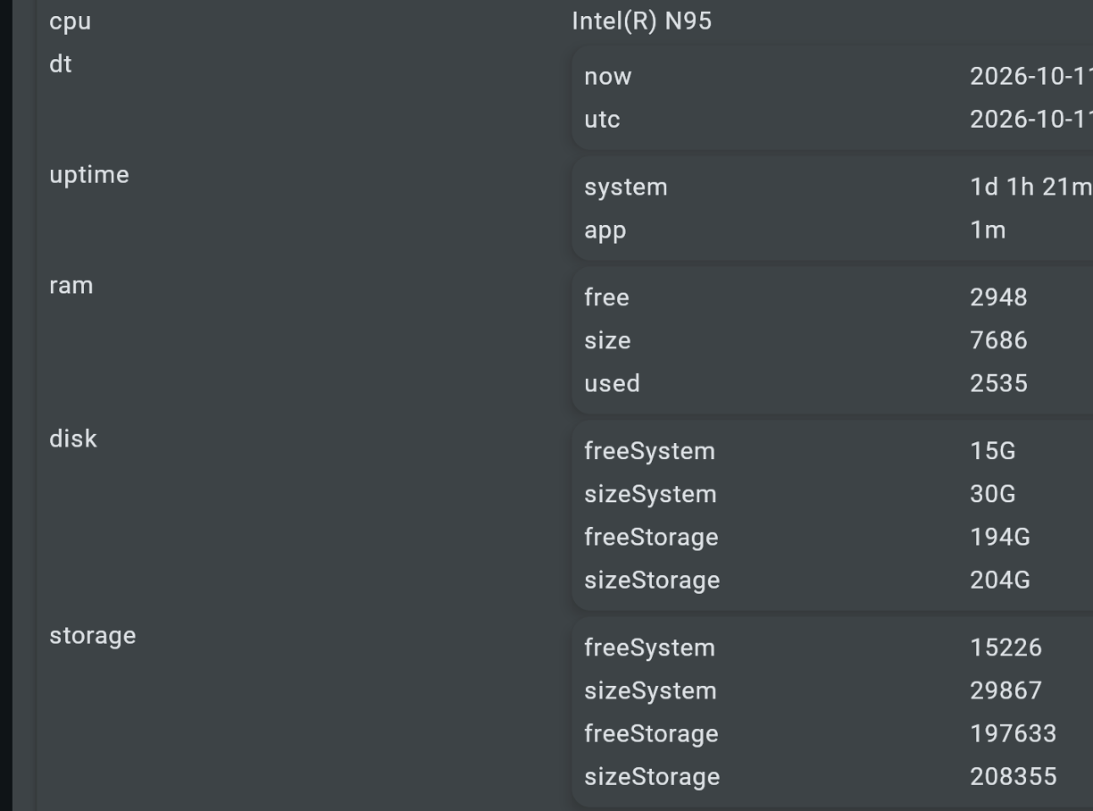 Report details – disk information