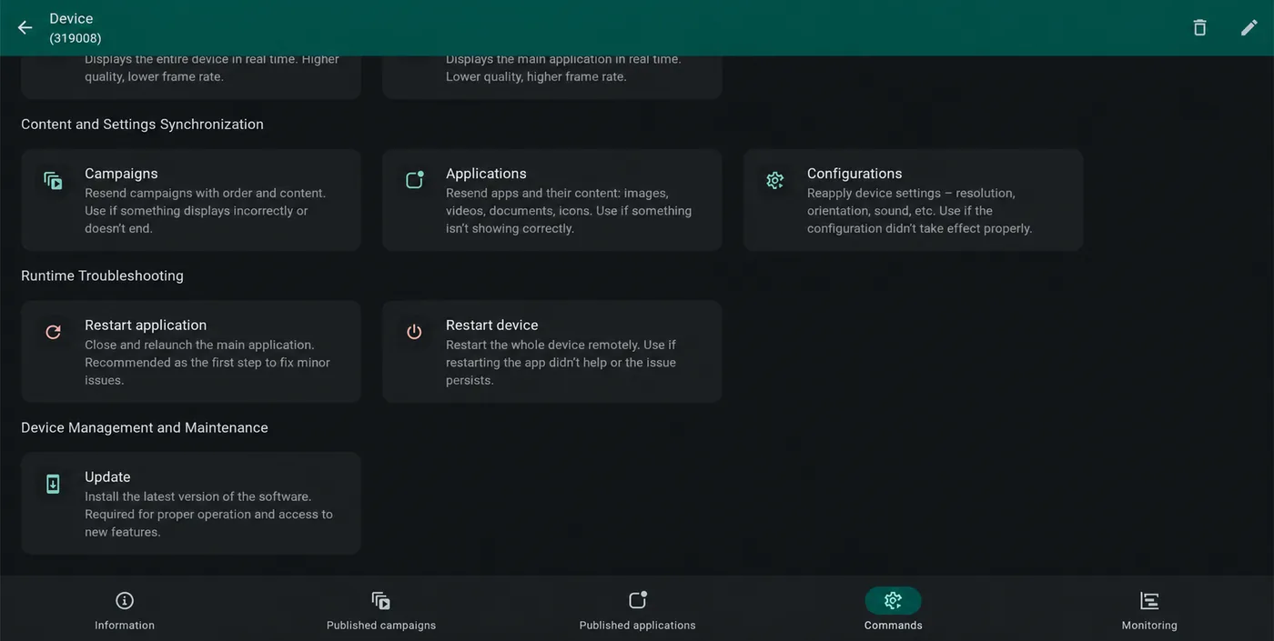 Standard user view without Remote console tile