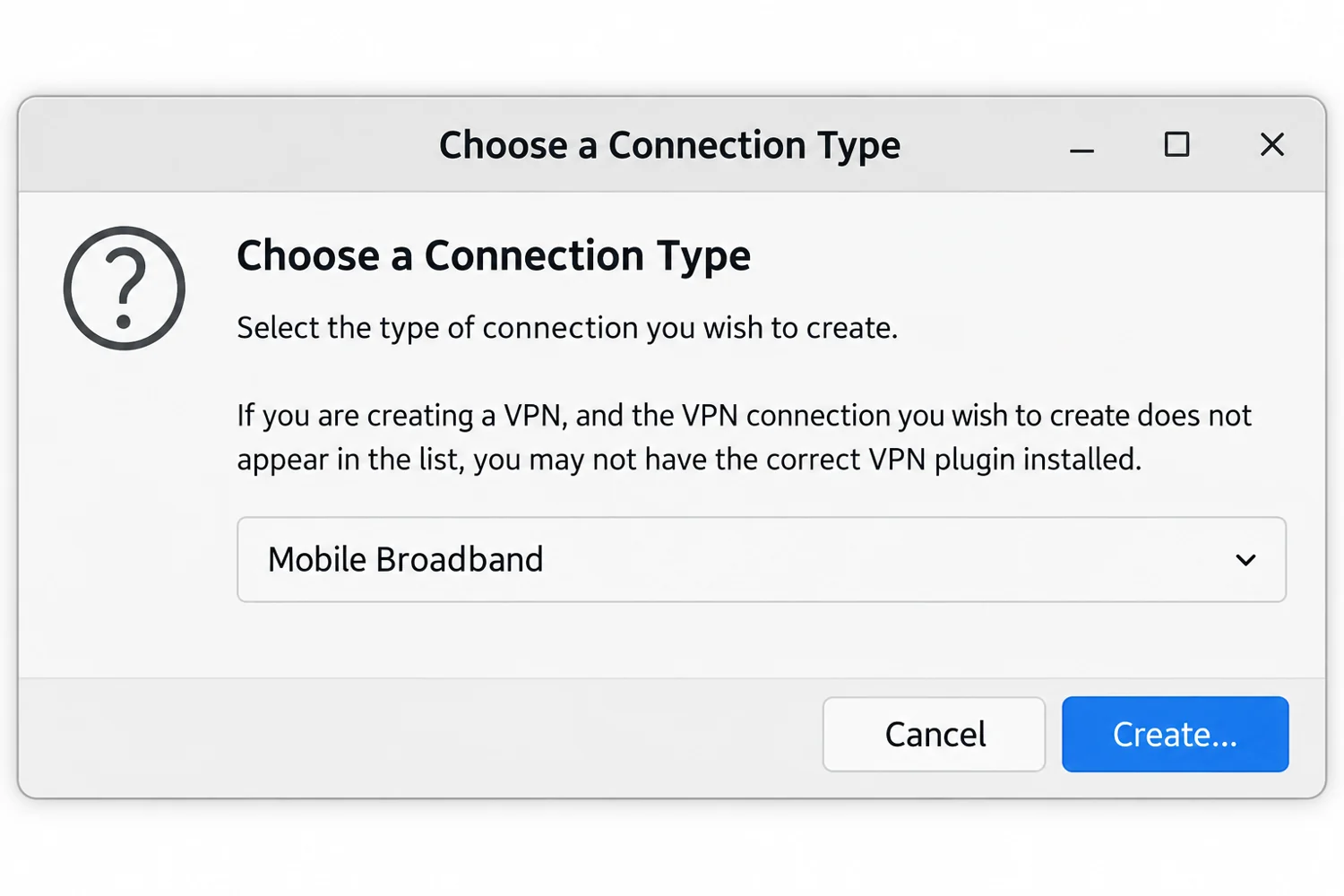 Choose a Connection Type