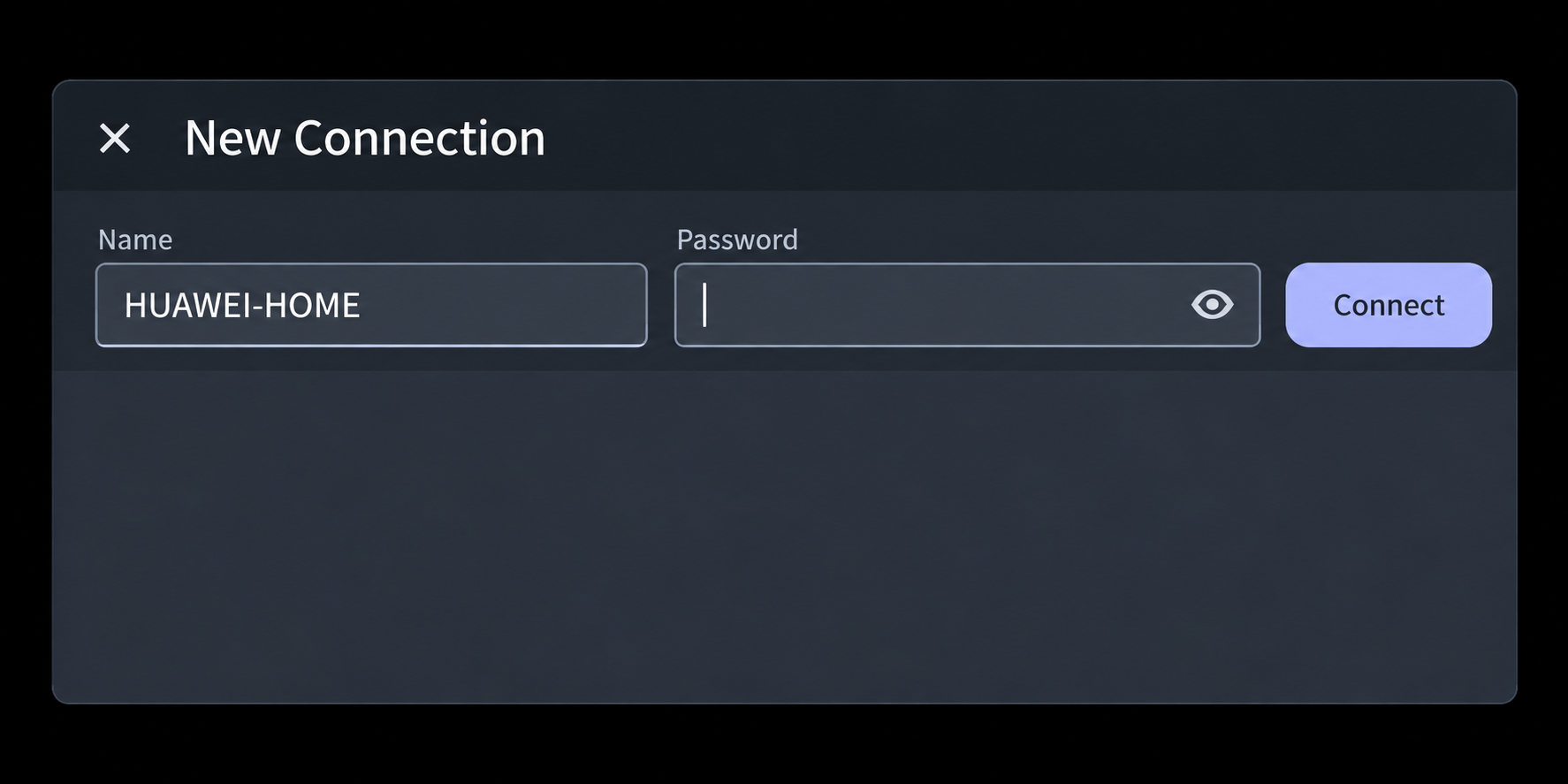Password field and Connect button