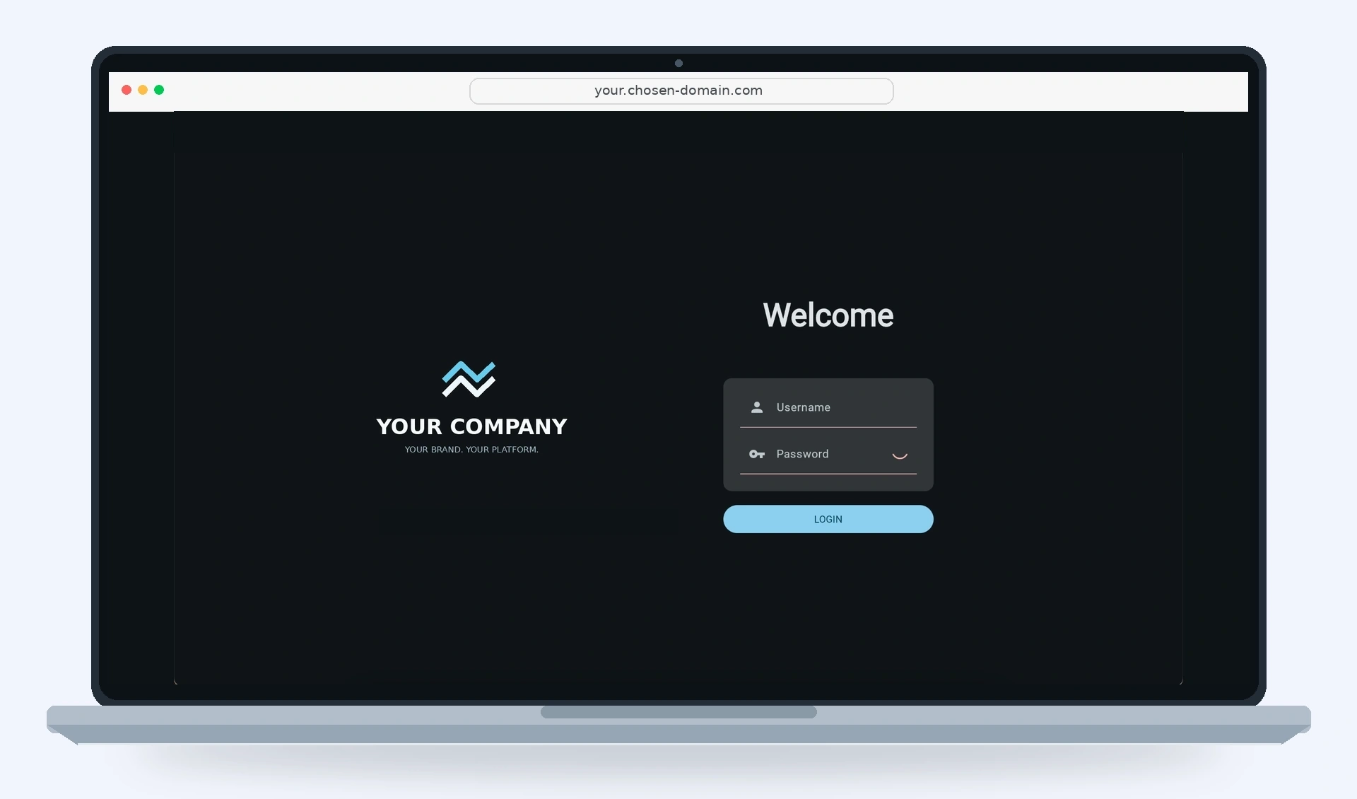 White Label login page with partner branding